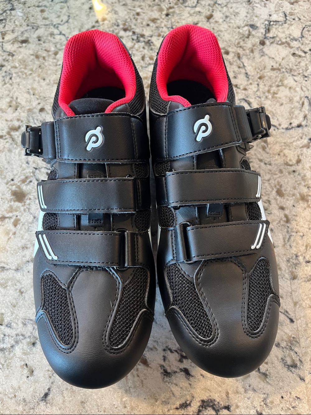 Peloton Cycling Shoes Size 40 Black Red very good condition